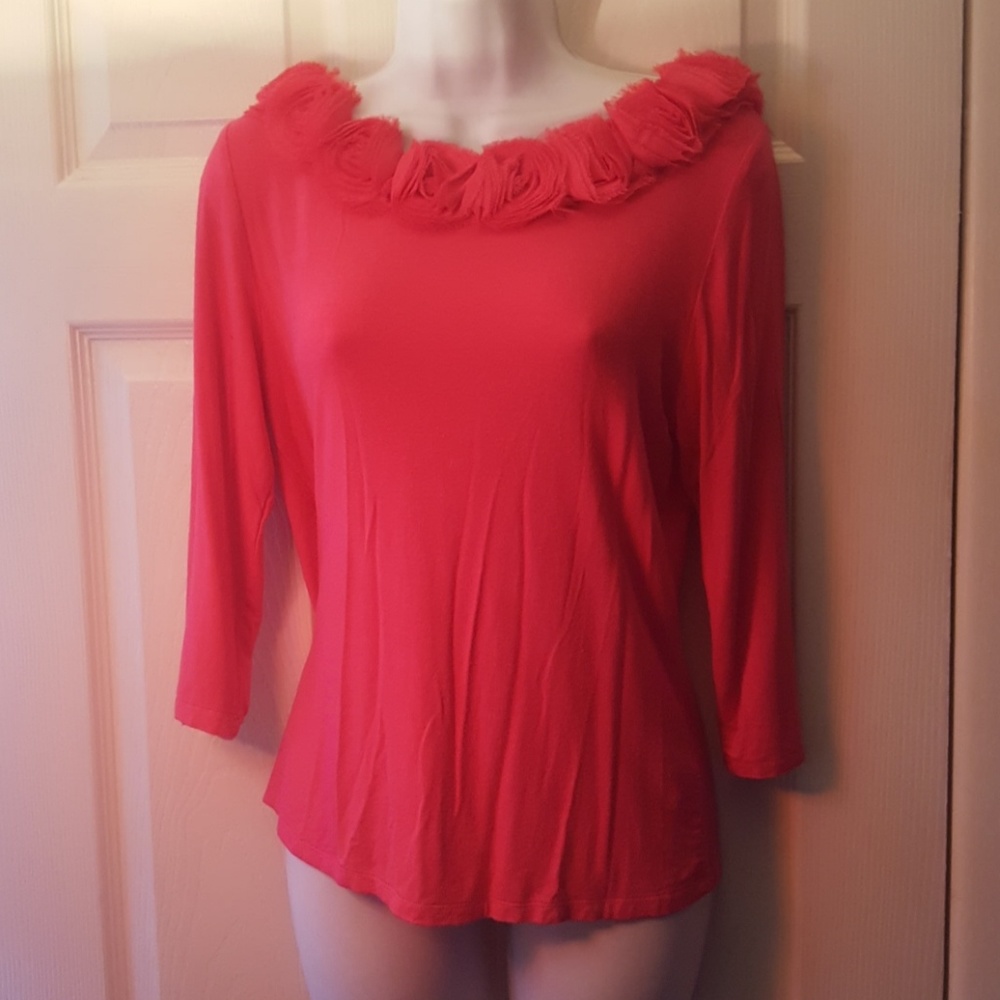 Pink top.